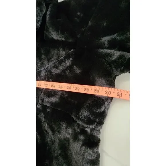 Torrid Faux Fur Midi Coat Plush Cozy Jacket Plus Size 3X Black Party Mob Wife - Picture 8 of 8